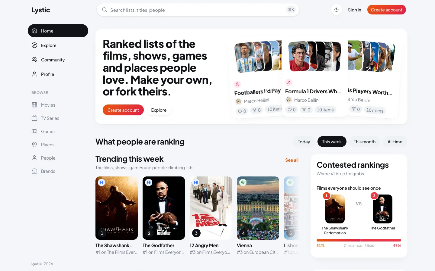 Lystic.app - The Social Network for Taste